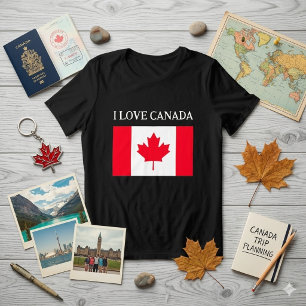 Eu amo o Canadá. Bandeira canadense. 