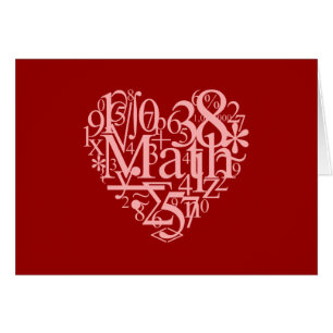 Eu amo o cartão da matemática