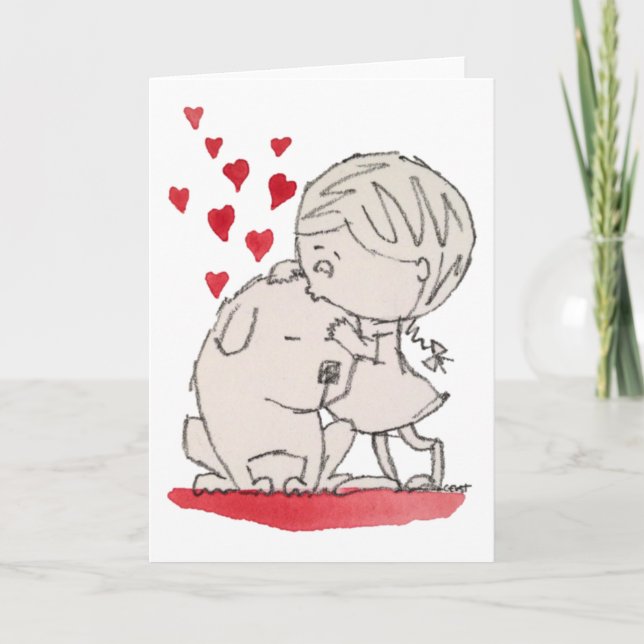 Eu amo o cartão de saudação do meu cachorro (Frente)