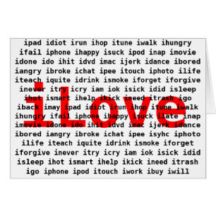 Eu amo o cartão do design de texto de U