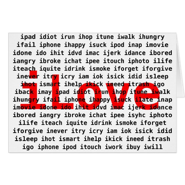 Eu amo o cartão do design de texto de U (Frente Horizontal)