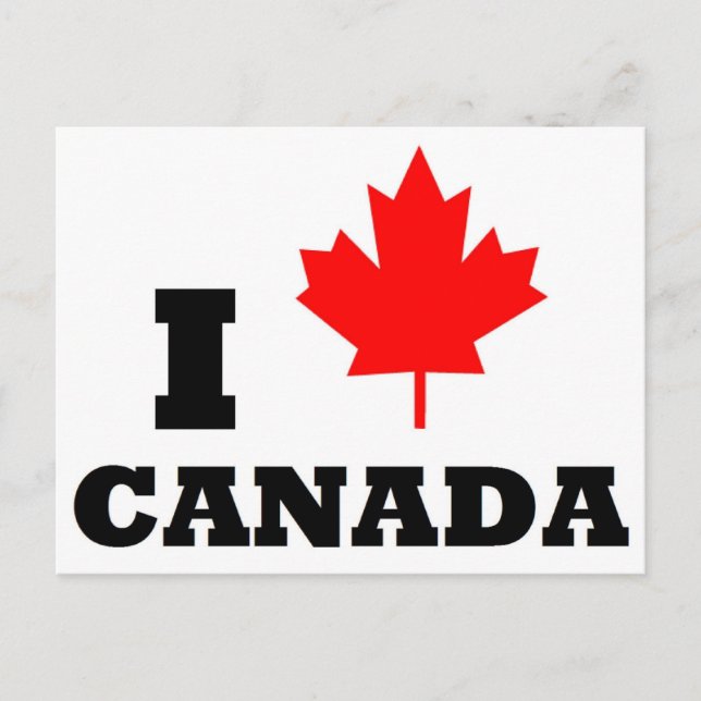 Eu amo o cartão postal do Canadá (Frente)