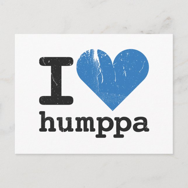Eu amo o cartão postal Humppa Blue (Frente)