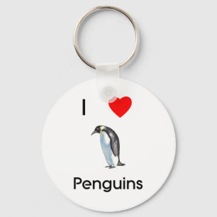 Eu amo o chaveiro dos pinguins