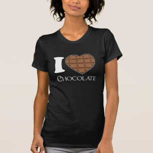 Eu amo o chocolate - camisa doce para meninas