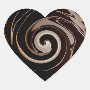 Eu amo o chocolate! Etiquetas do coração