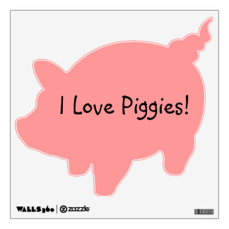 Eu amo o decalque da parede de Piggies