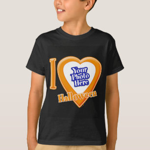 Eu Amo O Dia das Bruxas Com Sua Camiseta Fotográfi