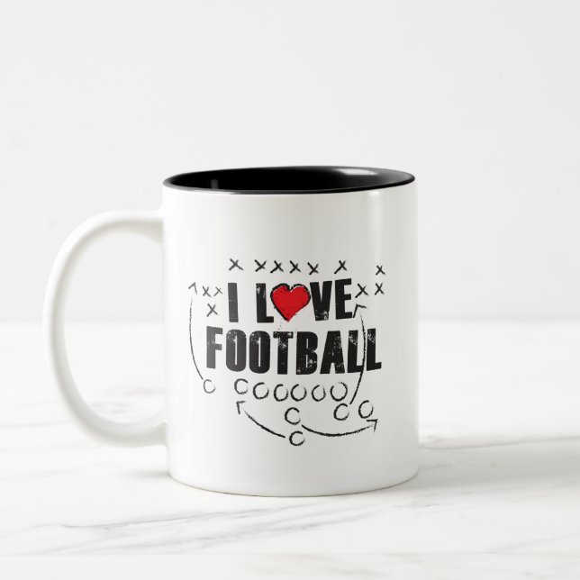 Eu amo o futebol - enegreça a caneca do Dois-Tom (Esquerda)