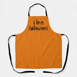 Eu Amo O Halloween Spooky Orange Apron