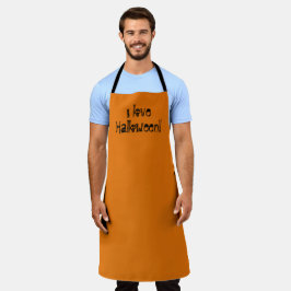 Eu Amo O Halloween Spooky Orange Apron