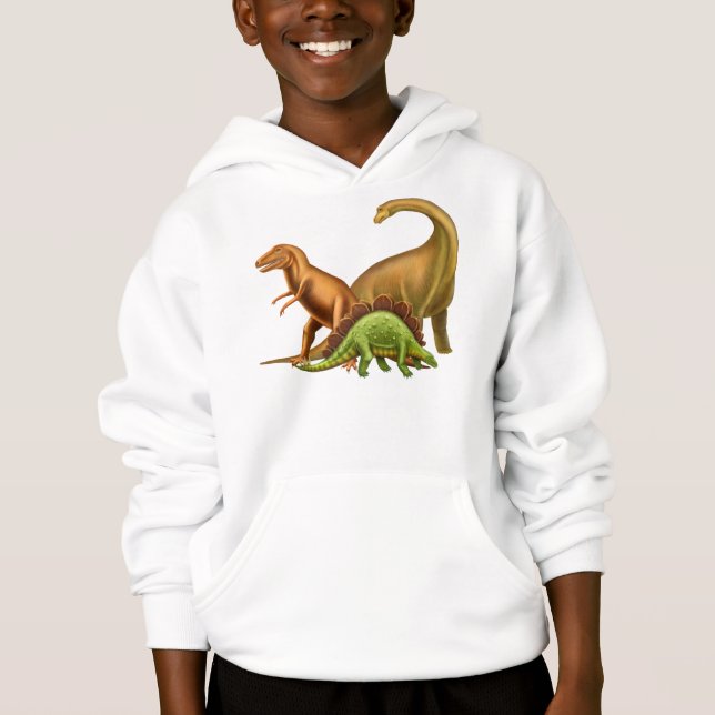 Eu amo o Hoodie dos miúdos dos dinossauros (Frente)