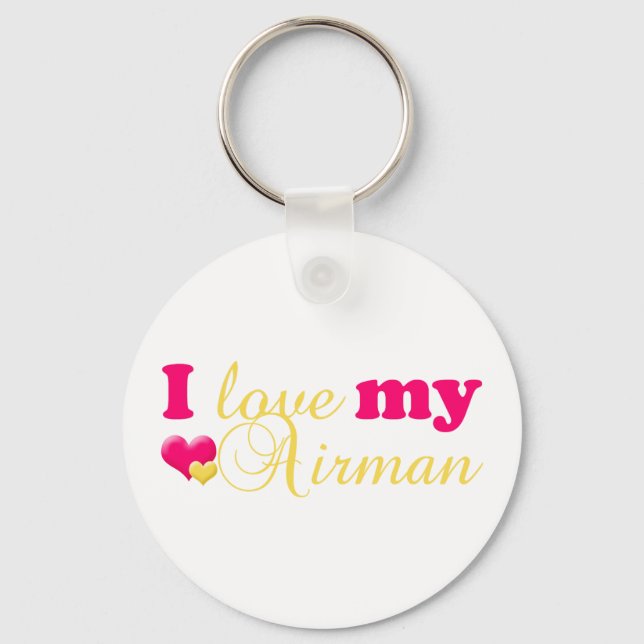 Eu amo o meu chaveiro do Airman (Frente)