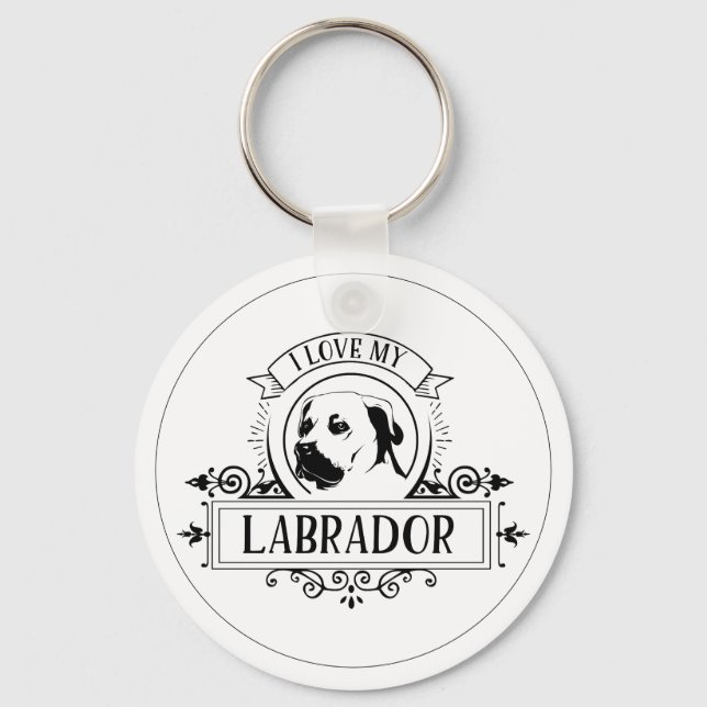 Eu Amo O Meu Chaveiro Labrador (Frente)