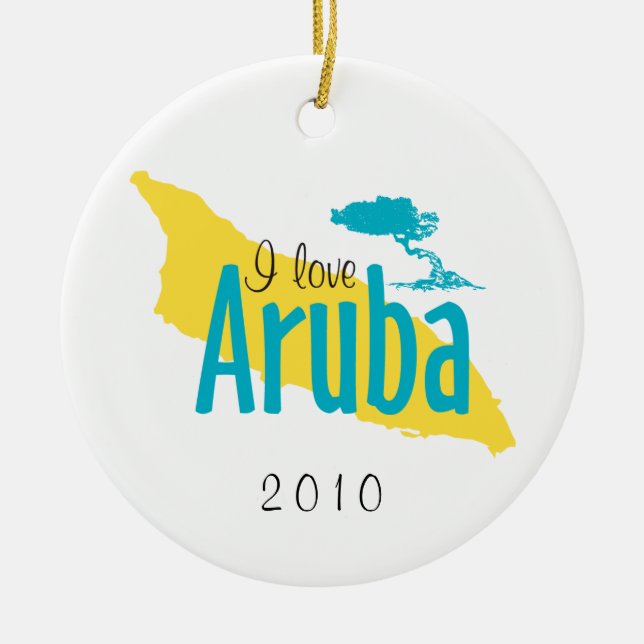 Eu amo o ornamento de Aruba (Frente)