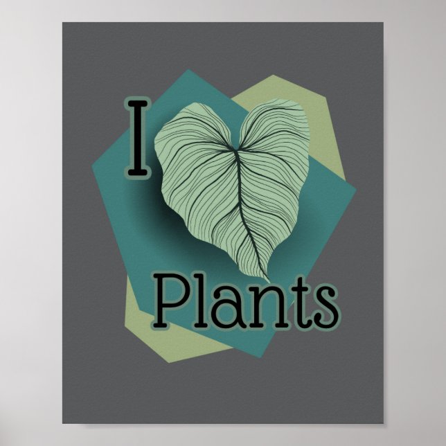 Eu amo o poster de plantas (Frente)