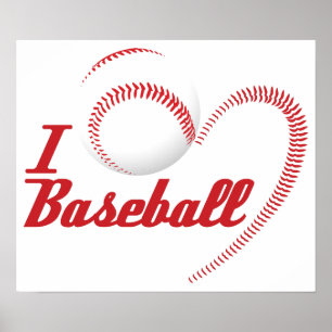 Eu amo o poster do basebol