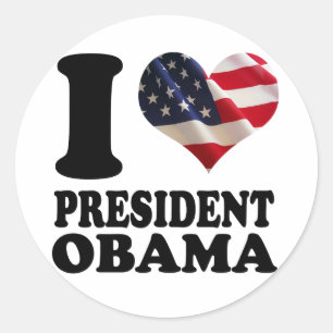 Eu amo o presidente Obama Etiqueta
