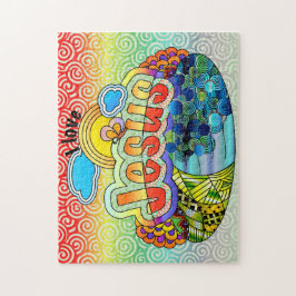 Eu amo o quebra-cabeça de serra de vaivém de Jesus