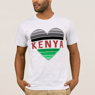 Eu amo o Quênia, camiseta cardíaca queniana