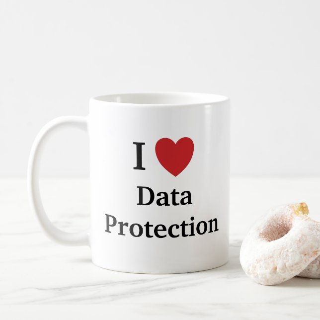 Eu amo o slogan das citações da caneca GDPR da (Com Donut)