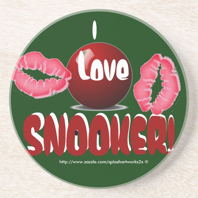 "EU AMO O SNOOKER! Porta copos " (Frente)