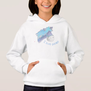Eu amo o t-shirt azul do cavalo da arte do