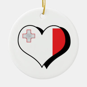 Eu Amo Ornamento de Bandeiras de Malta