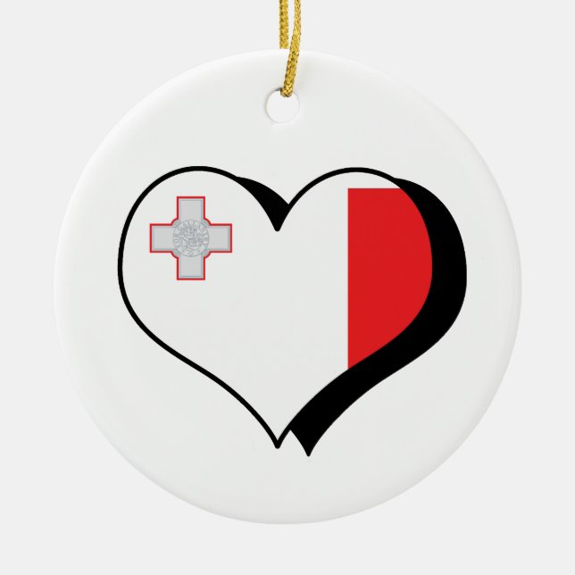 Eu Amo Ornamento de Bandeiras de Malta (Frente)