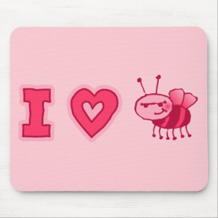 "Eu amo os insetos" Mousepad no rosa