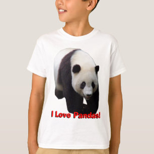 Eu amo pandas! A panda gigante caçoa a camisa