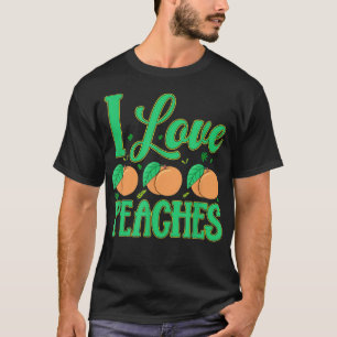 Eu Amo Pêssegos Fruta Camiseta Vegetariana Vegan