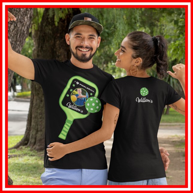 Eu Amo Pickleball Paddle Verde Cute Esportes FOTO  (I Love Pickleball Green Paddle Cute Sports PHOTO Tri-Blend Shirt)