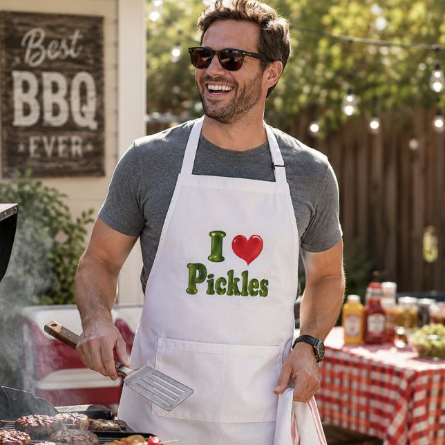 Eu Amo Picles Avental de BBQ Engraçado (Criador carregado)