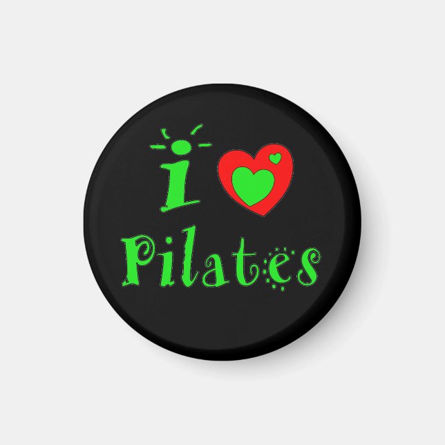 Eu Amo Pilates - Imã de geladeira (Frente)