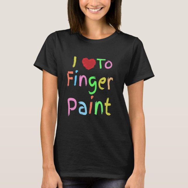 Eu amo pintar com os dedos camisa camisas combinan (Frente)