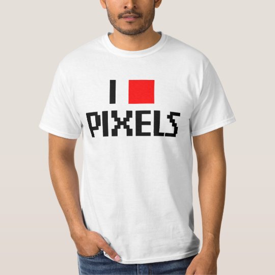 Eu amo pixéis camiseta