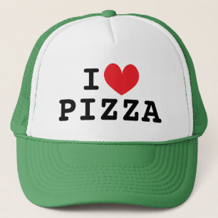 Eu amo Pizza amante de comida italiana boné de cam