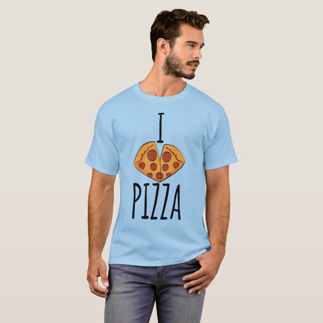 Eu amo Pizza! Camiseta (Frente Completa)