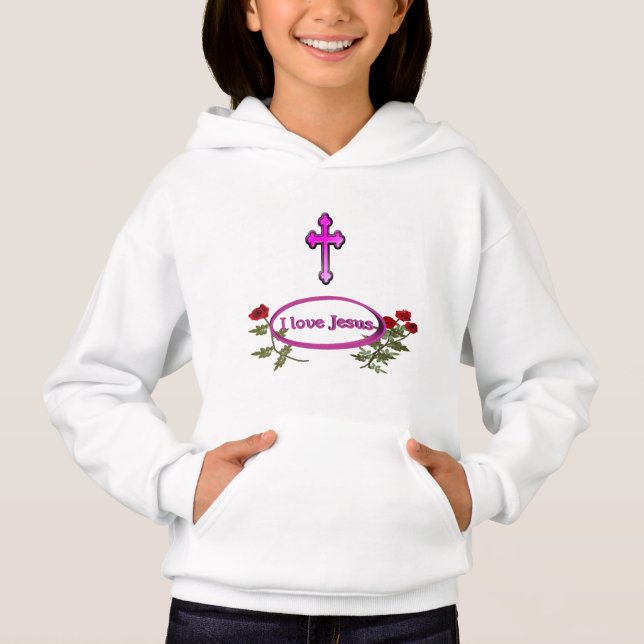 Eu amo produtos de Jesus com rosas (Frente)