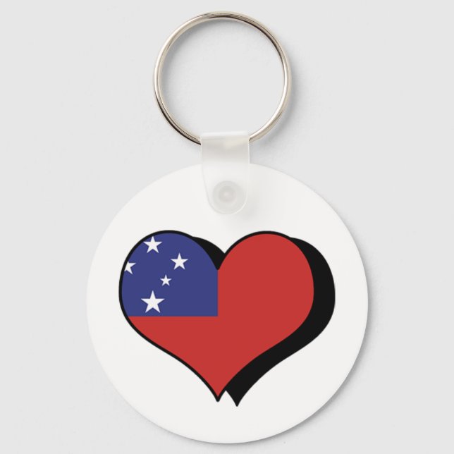 Eu Amo Samoa Porta-Chaves (Frente)