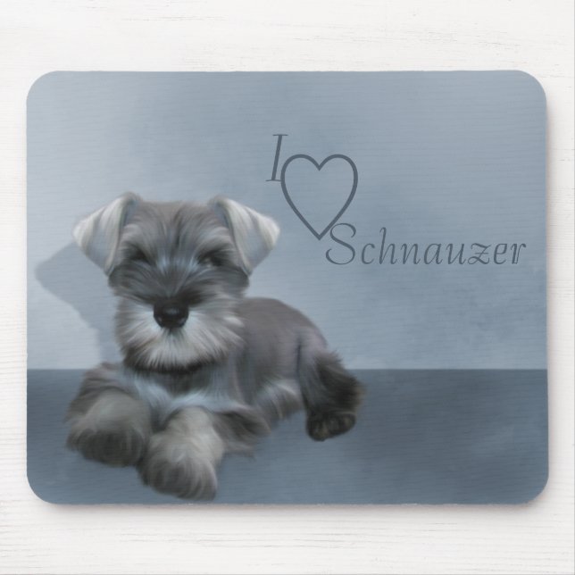 Eu amo Schnauzer Mousepad (Frente)