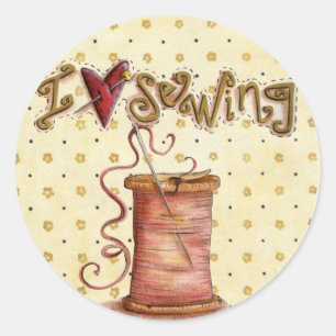 Eu amo sewing a etiqueta