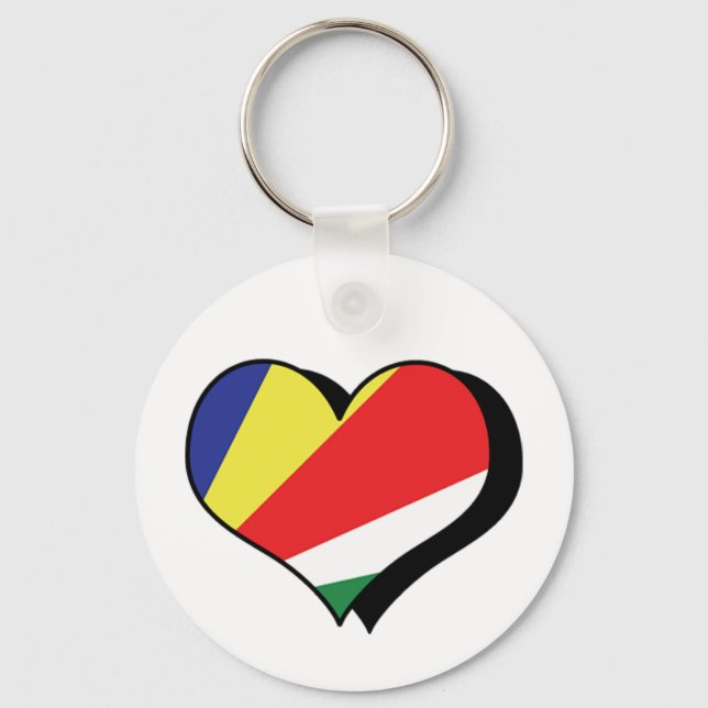 Eu Amo Seychelles Porta-Chaves (Frente)