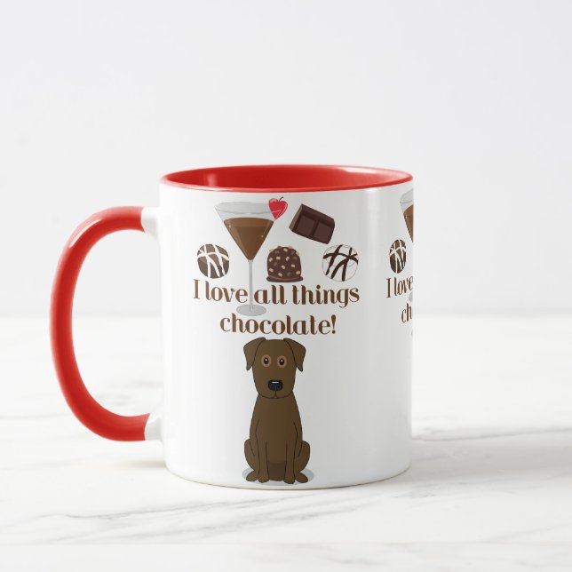 Eu amo todo o chocolate das coisas! Caneca do (Esquerda)