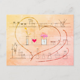 "Eu amo U" escrito por cartão postal de vidro