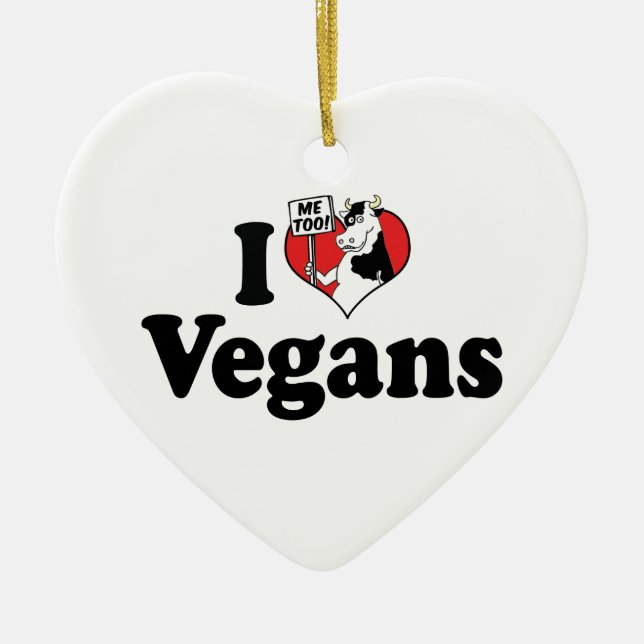 Eu Amo Veganos Enfeite (Frente)