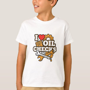 Eu Amo Verificações de Óleo Camisa Engraçada Mecân