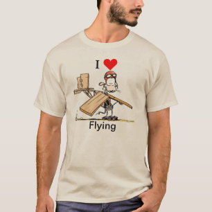 Eu amo voar a camisa engraçada