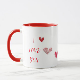 EU AMO VOCÊ CANECA VERMELHA